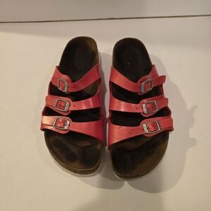 Birkenstock Red 3 Strap Sandals Size W9/M7